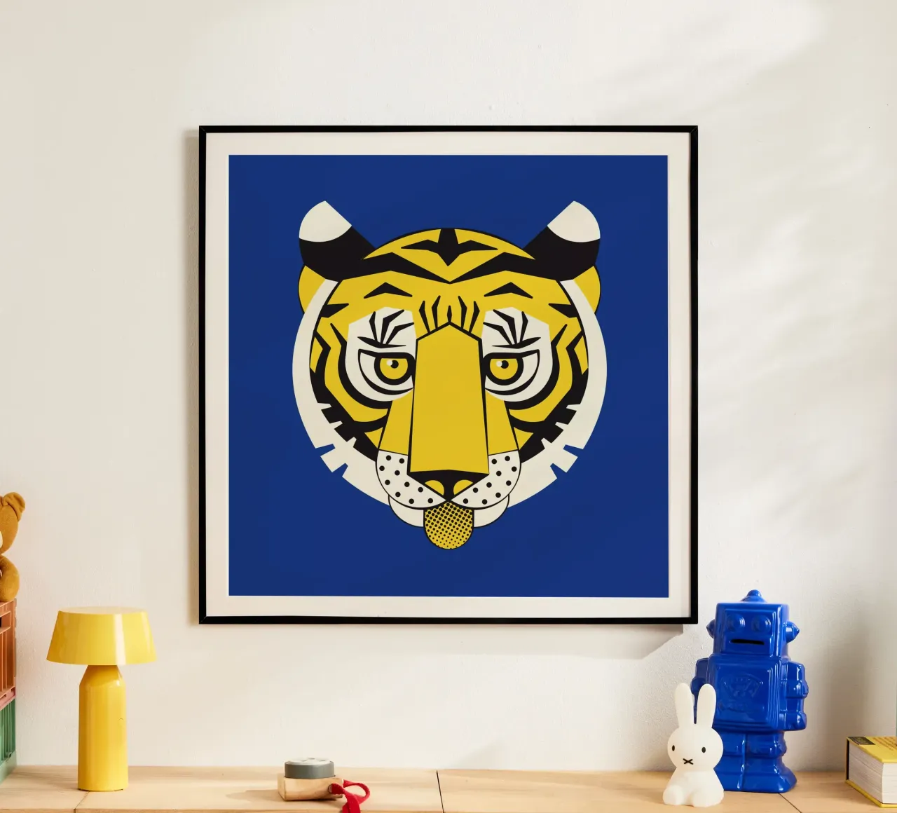 Tiger poster con telaio in alluminio da Lidia Blomgren