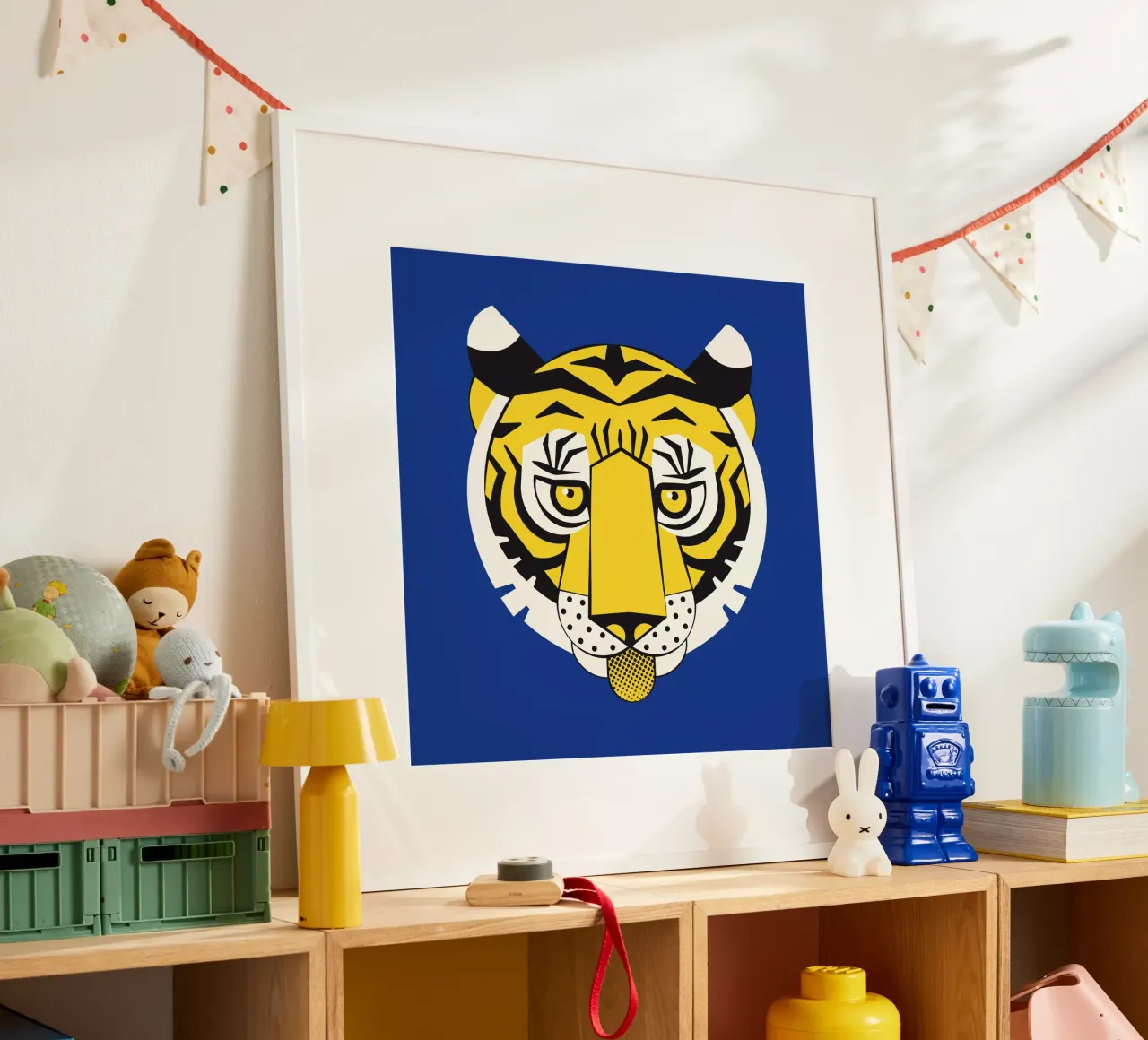 Tiger poster con telaio in alluminio da Lidia Blomgren