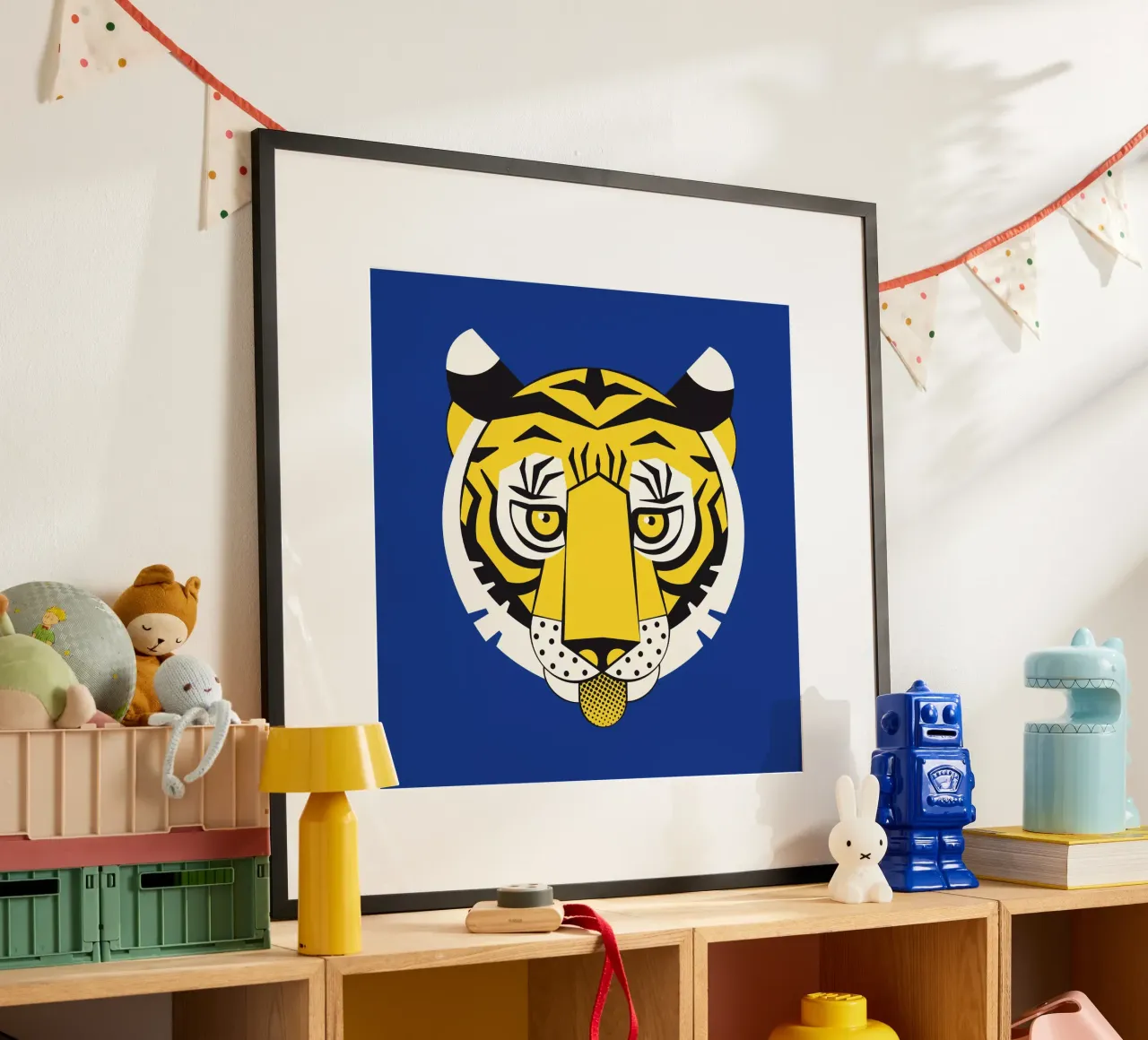 Tiger poster con telaio in alluminio da Lidia Blomgren