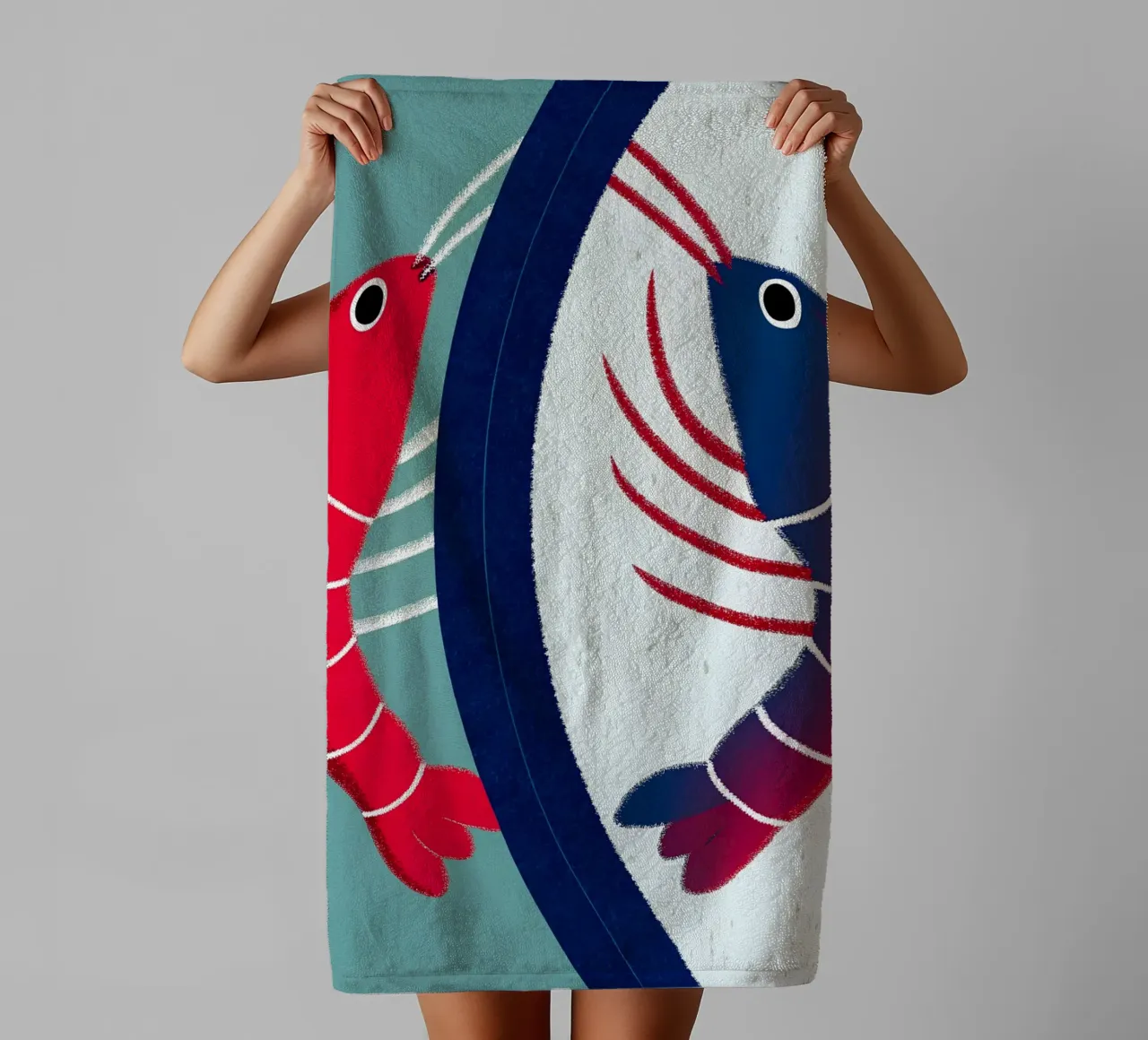 Dos gambas toalla de baño de LOYAL SHOP