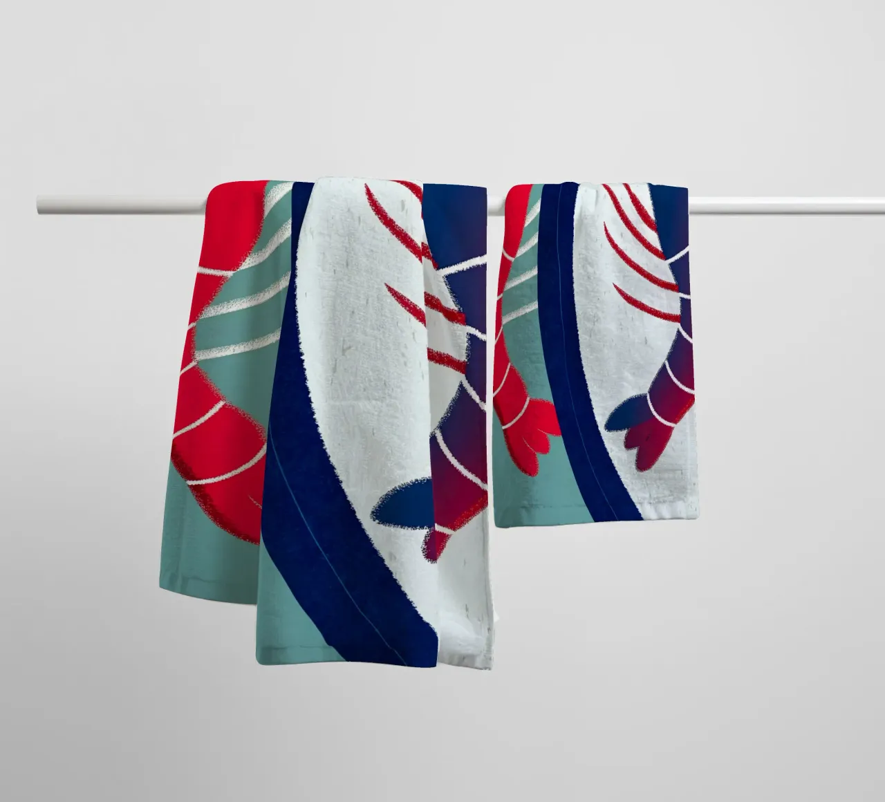Dos gambas toalla de baño de LOYAL SHOP
