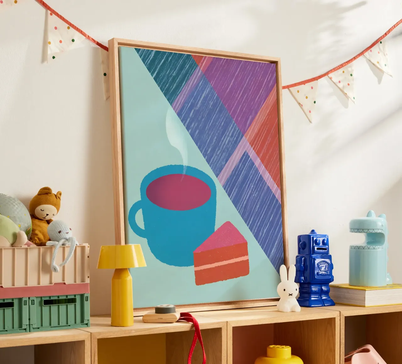 Tazza da caffè e fetta di torta tela da LOYAL SHOP