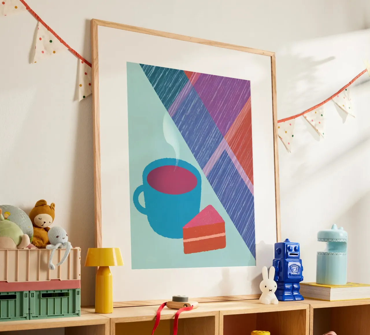 Tazza da caffè e fetta di torta poster da LOYAL SHOP