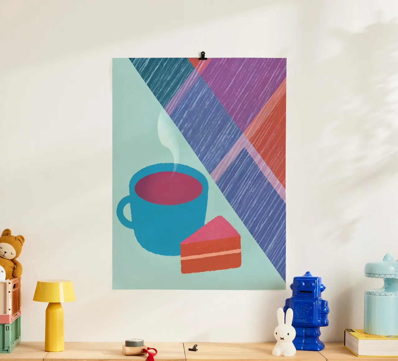 Tazza da caffè e fetta di torta poster da LOYAL SHOP