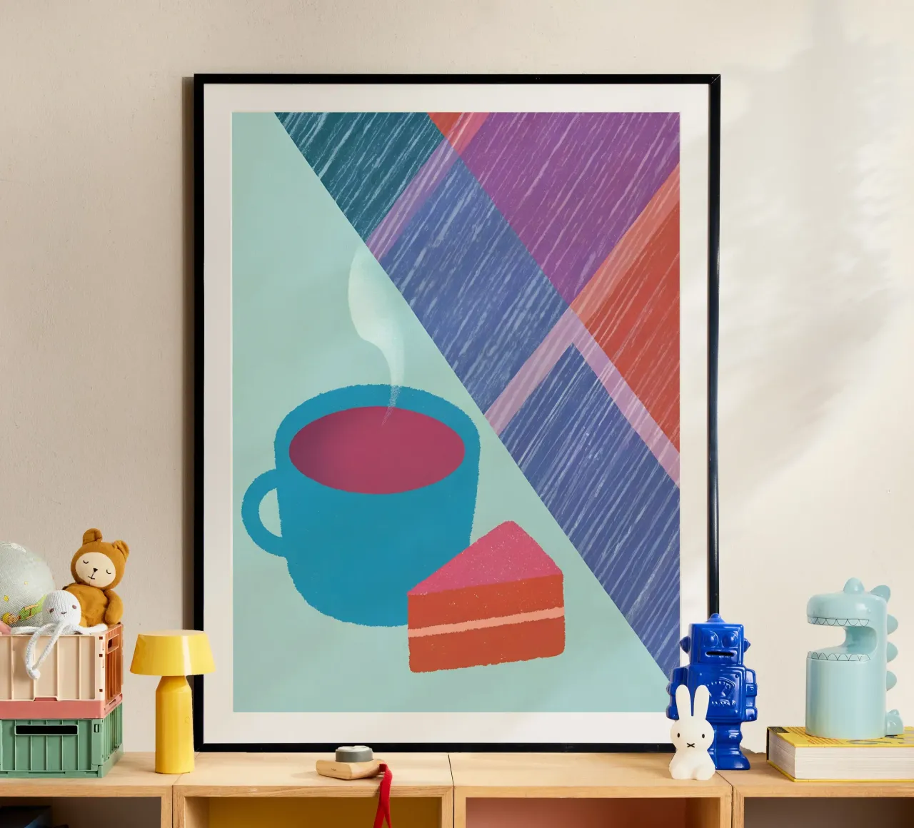 Tazza da caffè e fetta di torta poster da LOYAL SHOP