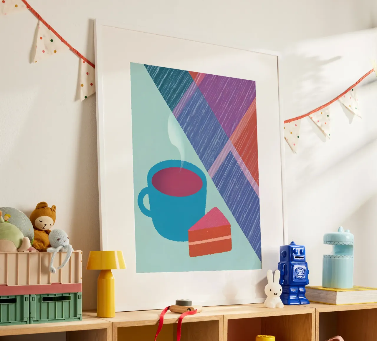 Tazza da caffè e fetta di torta poster da LOYAL SHOP