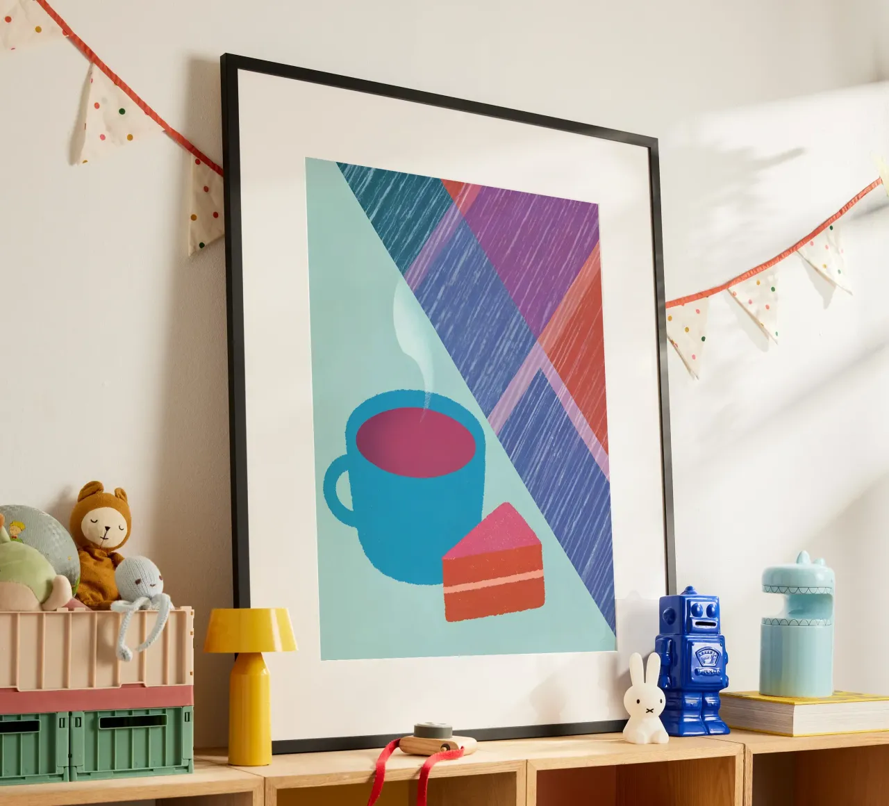 Tazza da caffè e fetta di torta poster da LOYAL SHOP