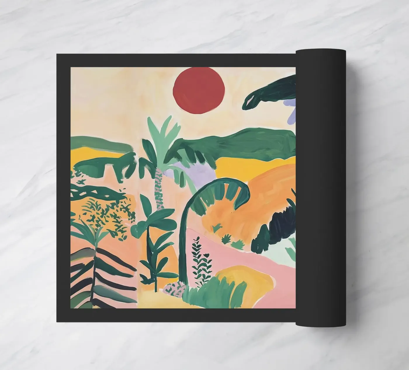 Sunset Jungle Path doormat by BALIKA HOMES ART
