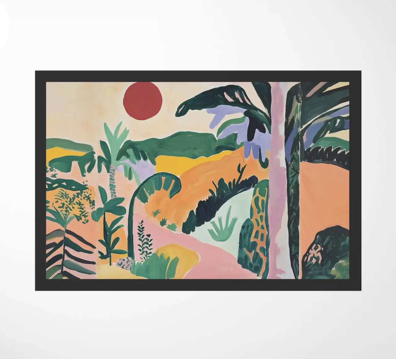 Sunset Jungle Path doormat by BALIKA HOMES ART