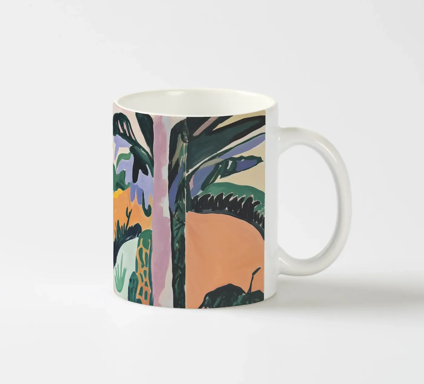Sunset Jungle Path ceramic mug by BALIKA HOMES ART