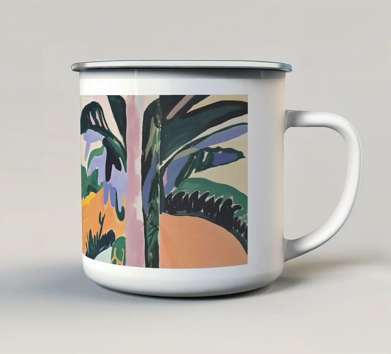 Sunset Jungle Path tazza in smalto da BALIKA HOMES ART