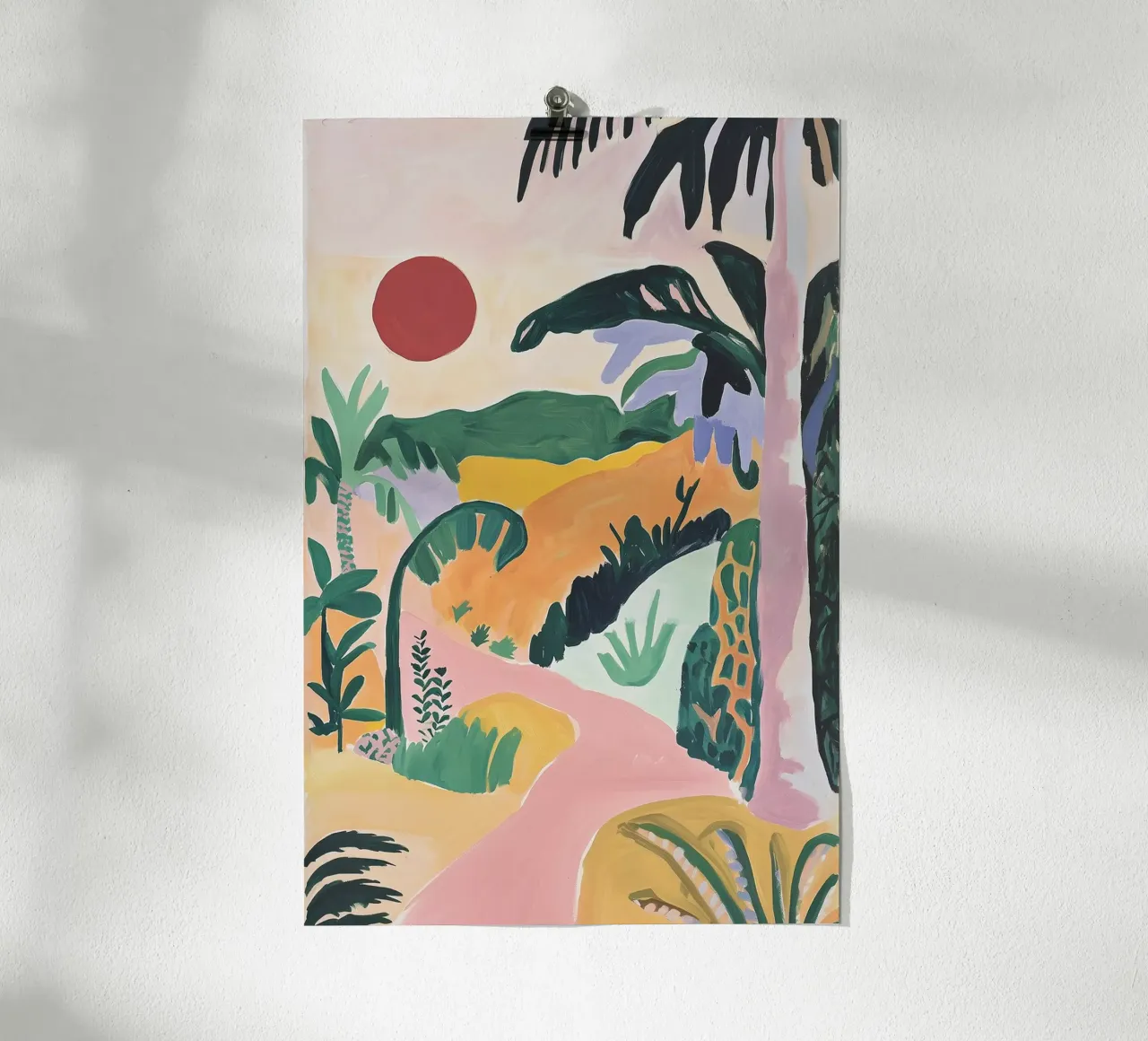 Sunset Jungle Path carta hahnemühle da BALIKA HOMES ART