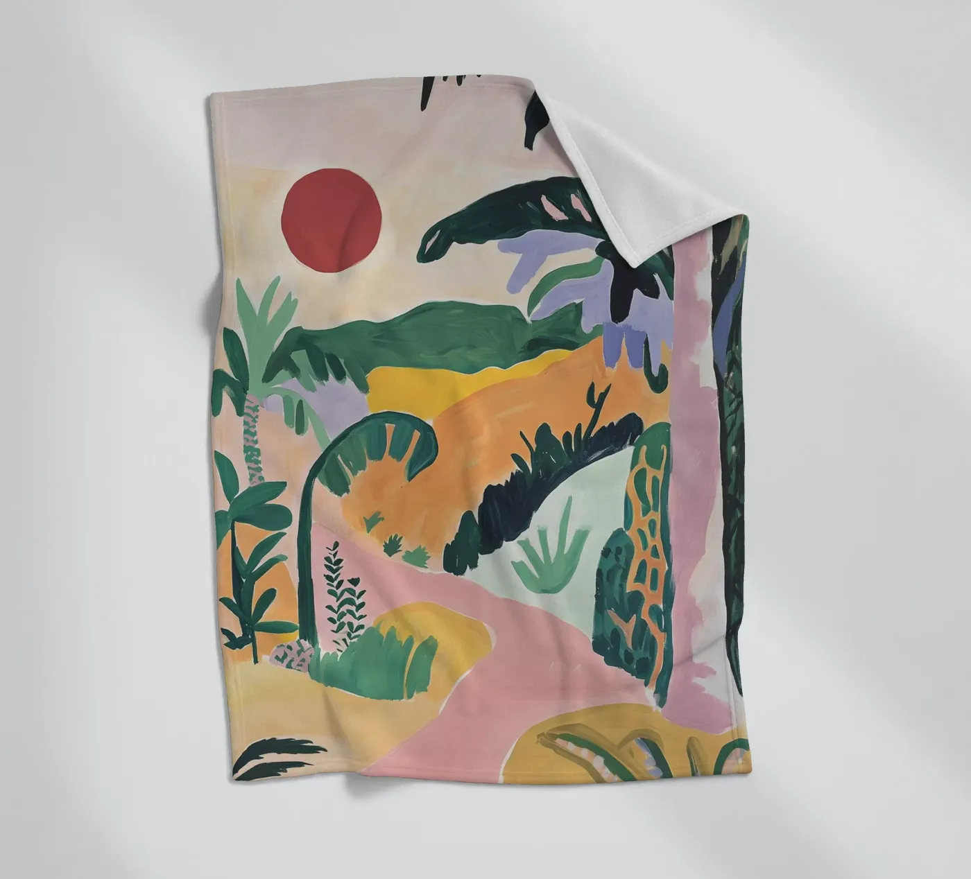 Sunset Jungle Path Fleecedecke von BALIKA HOMES ART