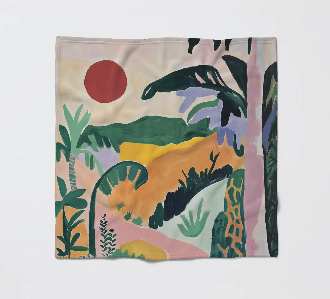 Sunset Jungle Path Fleecedecke von BALIKA HOMES ART