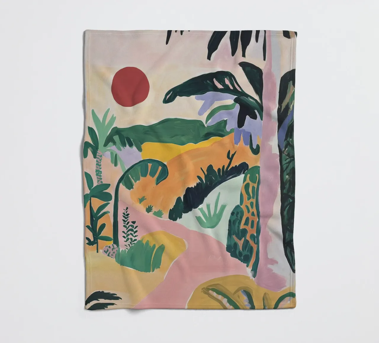 Sunset Jungle Path coperta in pile da BALIKA HOMES ART