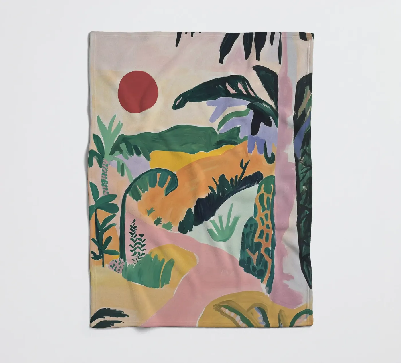 Sunset Jungle Path Fleecedecke von BALIKA HOMES ART