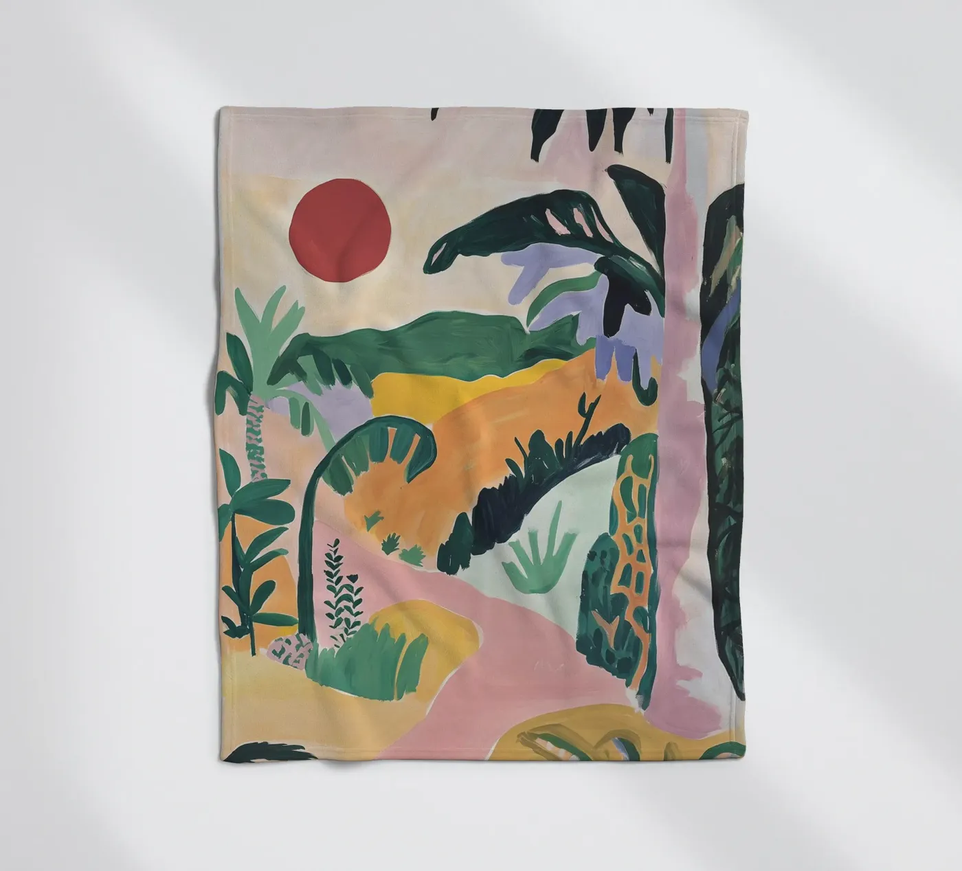 Sunset Jungle Path Fleecedecke von BALIKA HOMES ART