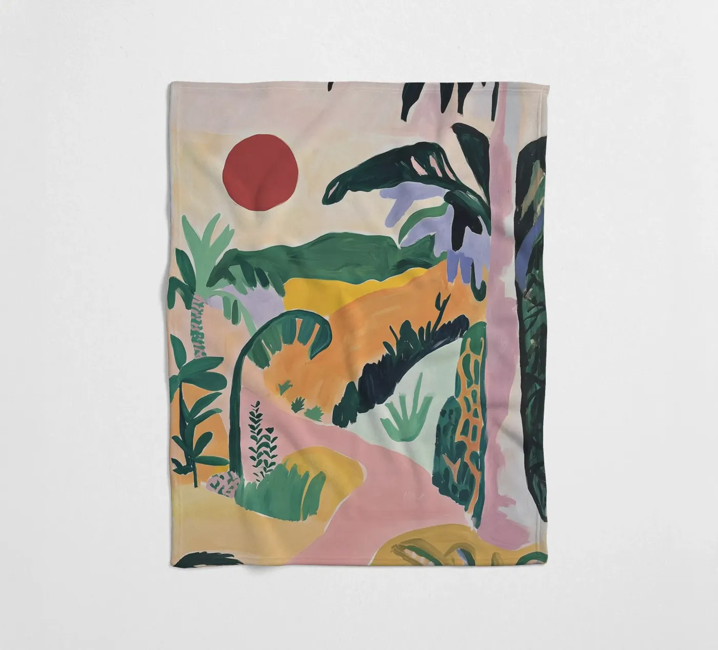 Sunset Jungle Path Fleecedecke von BALIKA HOMES ART