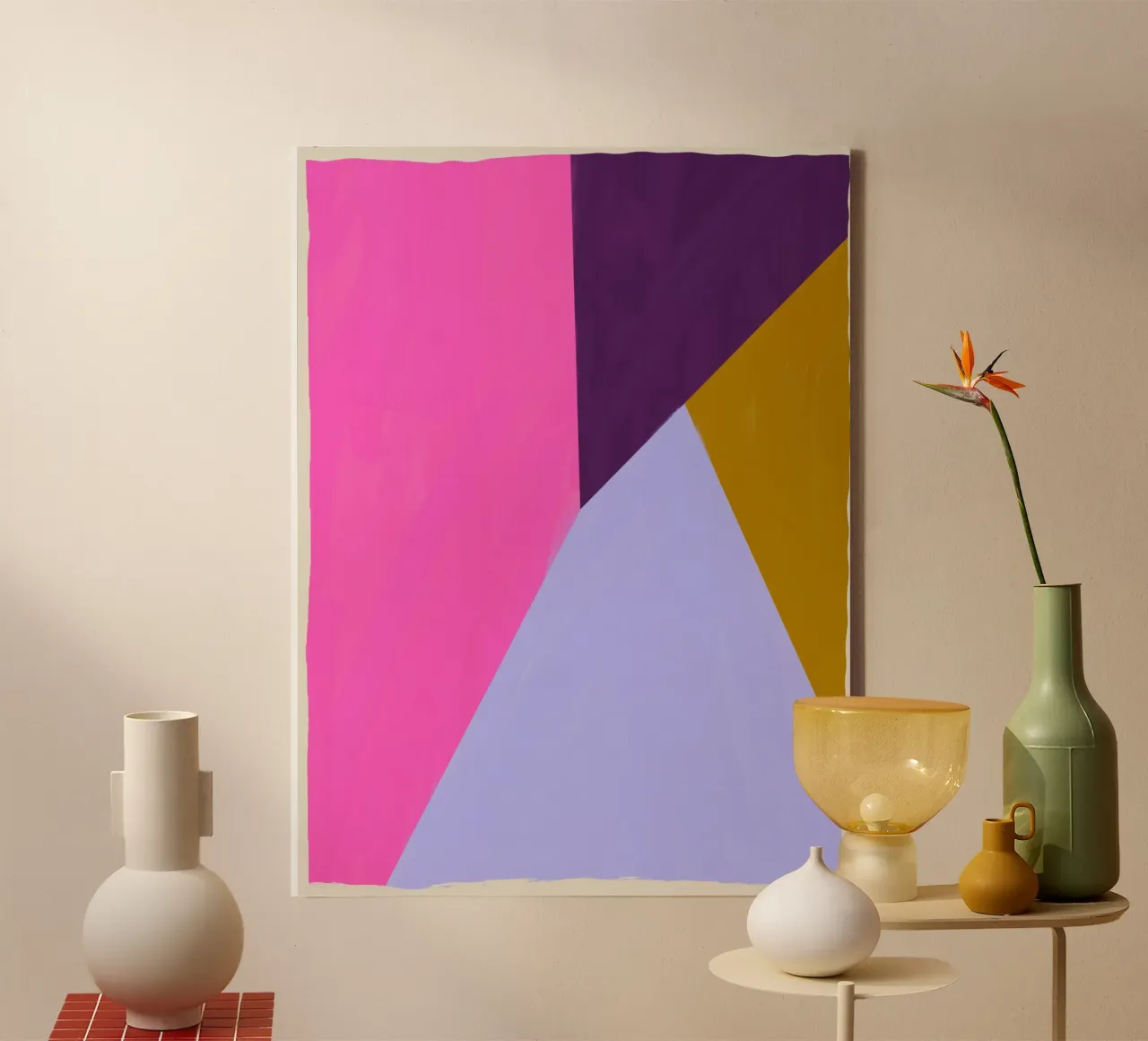 Composizione geometrica a blocchi di colore tela da Life of Pie