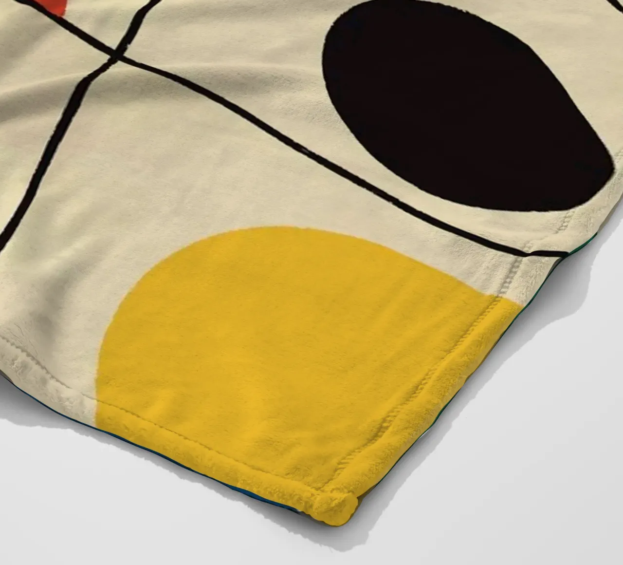 Geometric Composition with Circles and Lines fleece blanket by Life of Pie