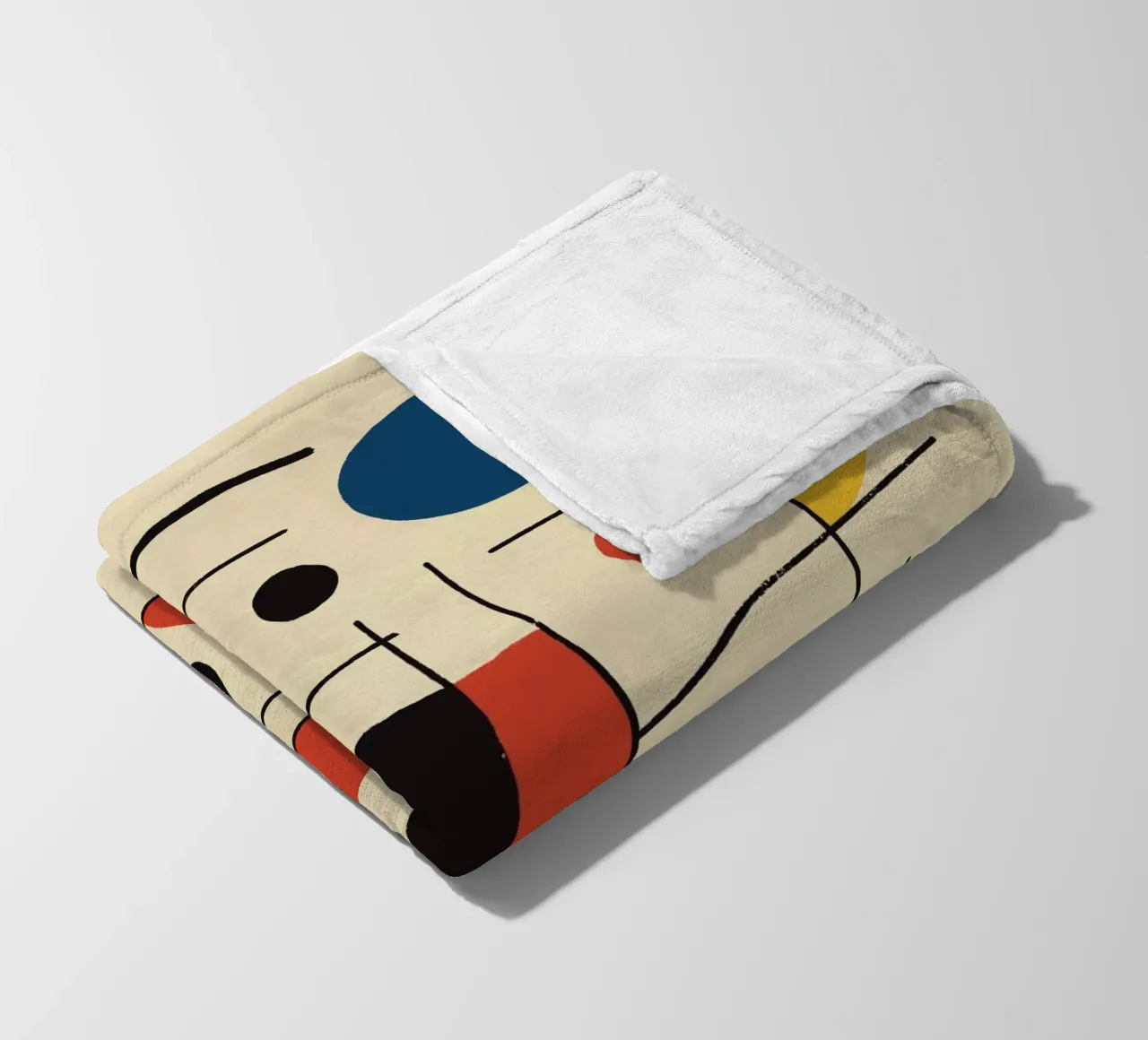 Geometric Composition with Circles and Lines fleece blanket by Life of Pie