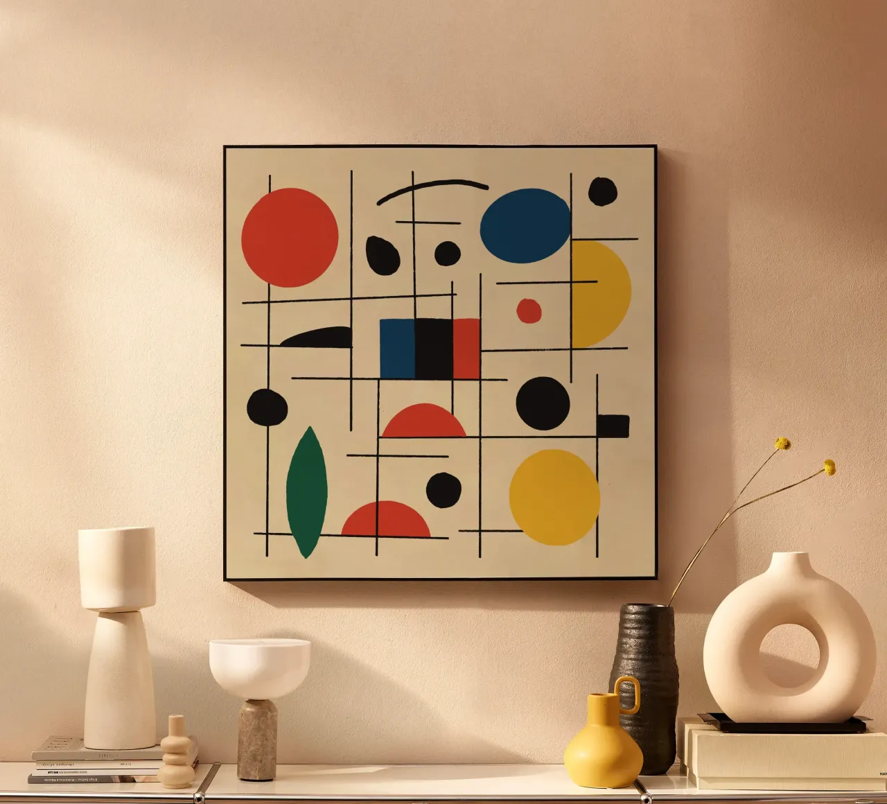 Composizione geometrica con cerchi e linee plexiglass da Life of Pie