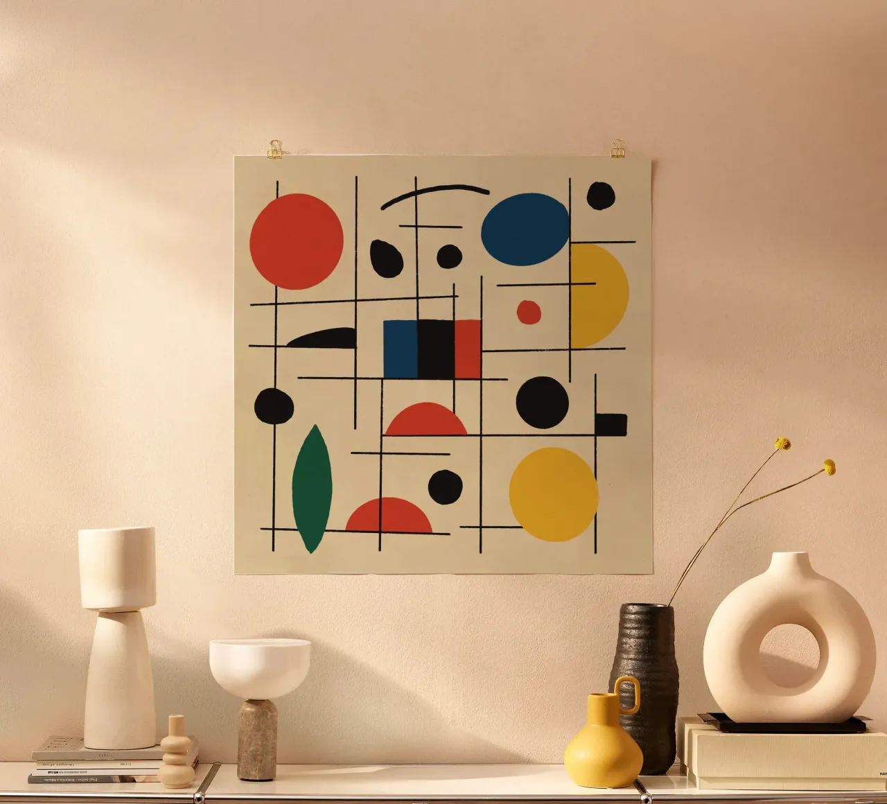 Composizione geometrica con cerchi e linee carta hahnemühle da Life of Pie