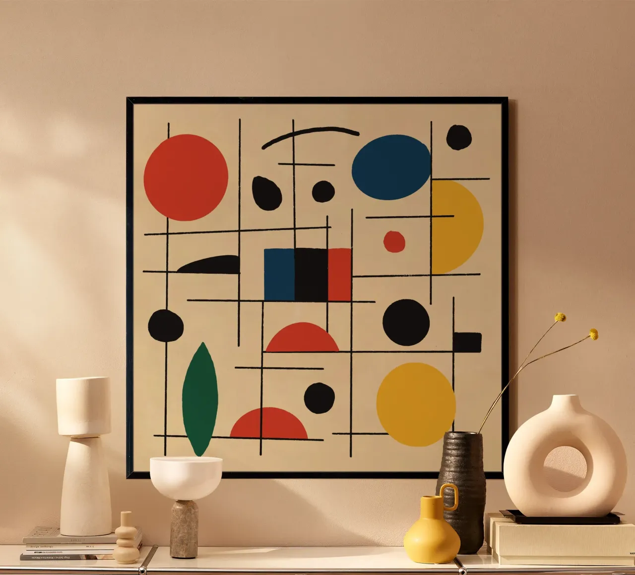 Composizione geometrica con cerchi e linee carta hahnemühle da Life of Pie