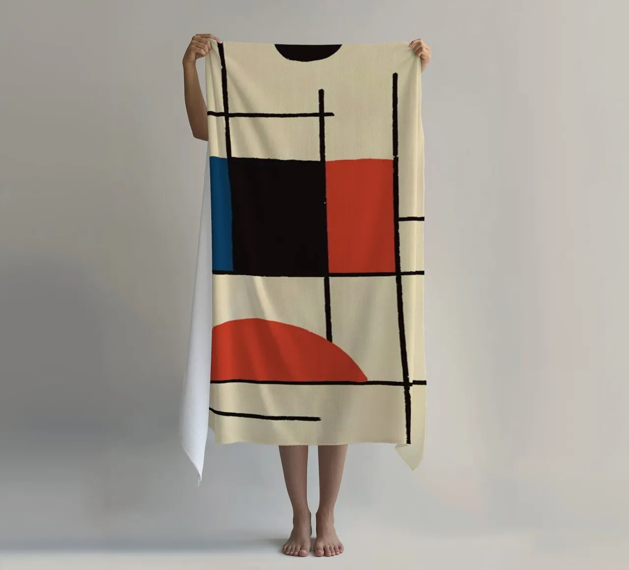 Composizione geometrica con cerchi e linee telo mare da Life of Pie