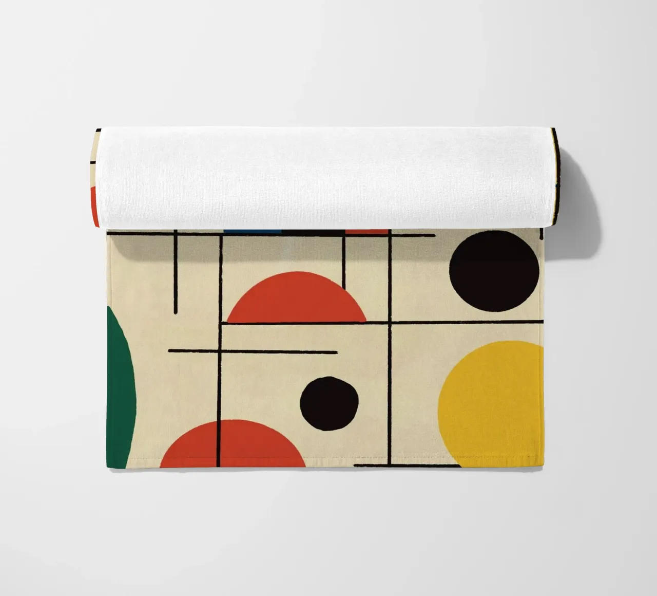 Composizione geometrica con cerchi e linee telo mare da Life of Pie