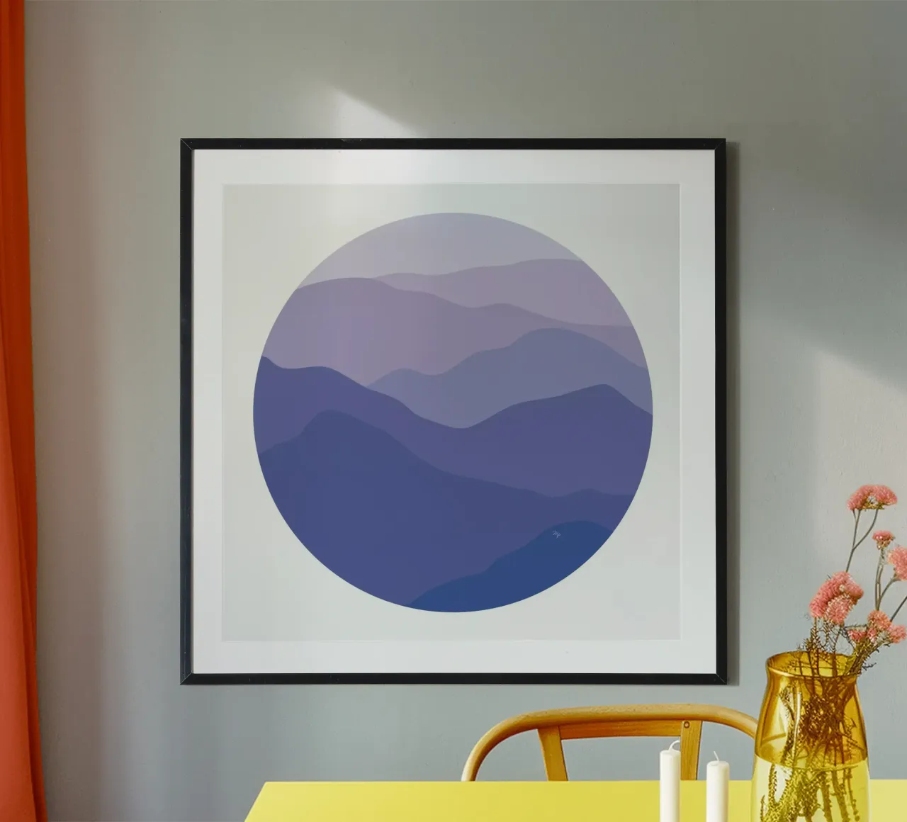 Paesaggio viola blu poster da Martina