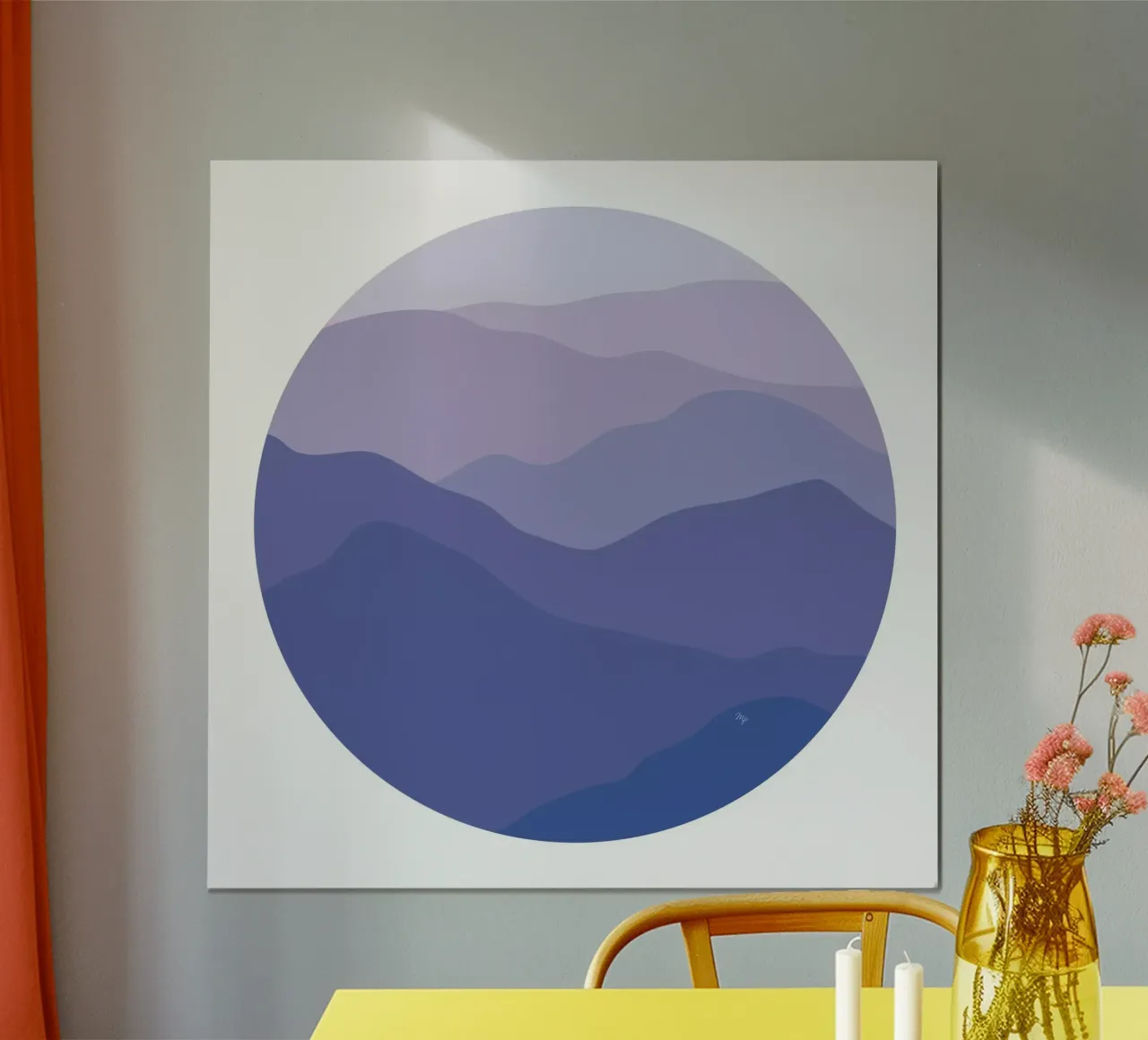 Paesaggio viola blu poster da Martina