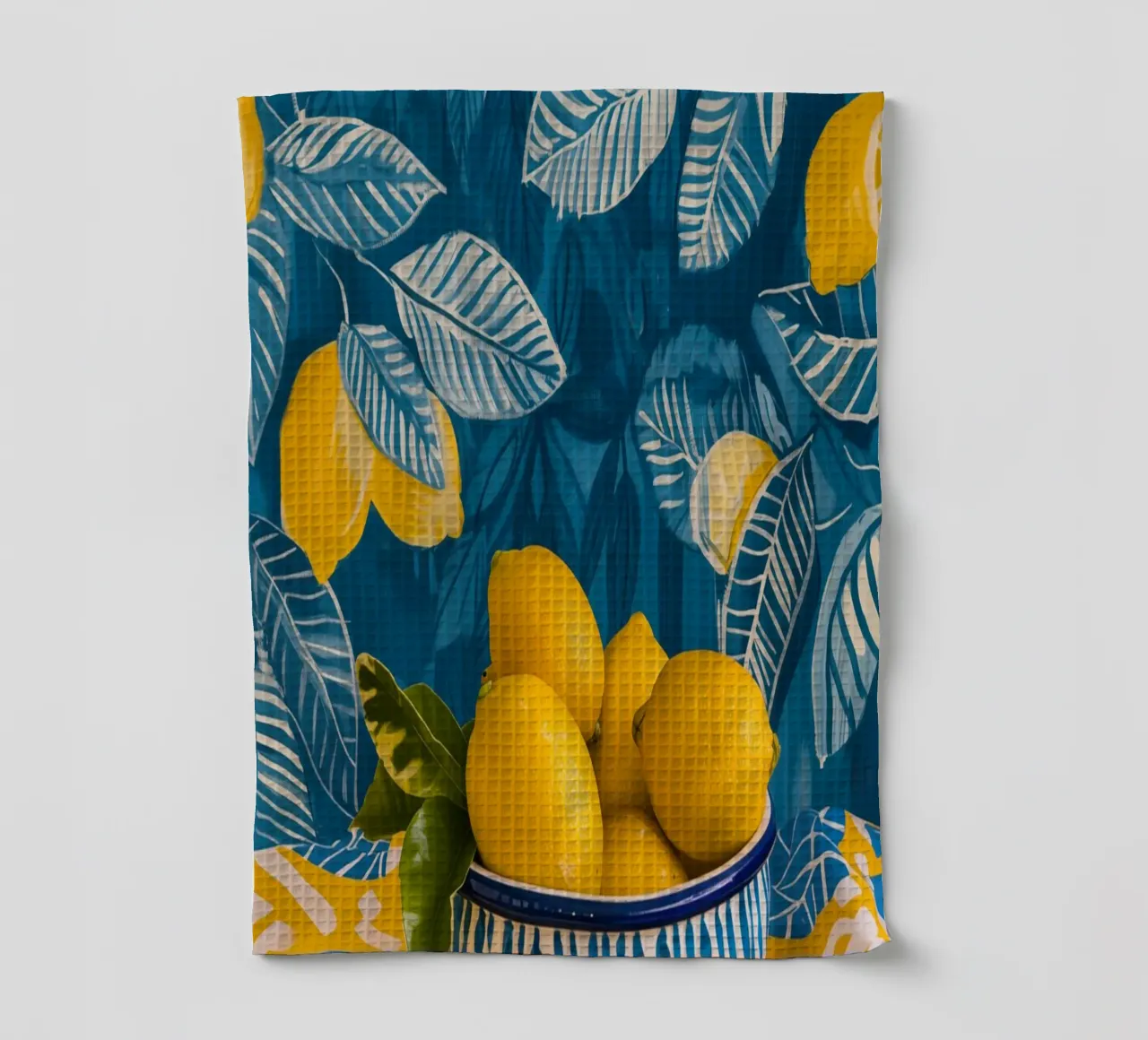 Zitronensommer Stillleben | Digitale Mischtechnik Geschirrtuch von Autofocus