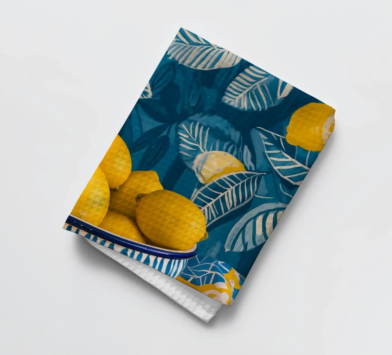 Zitronensommer Stillleben | Digitale Mischtechnik Geschirrtuch von Autofocus