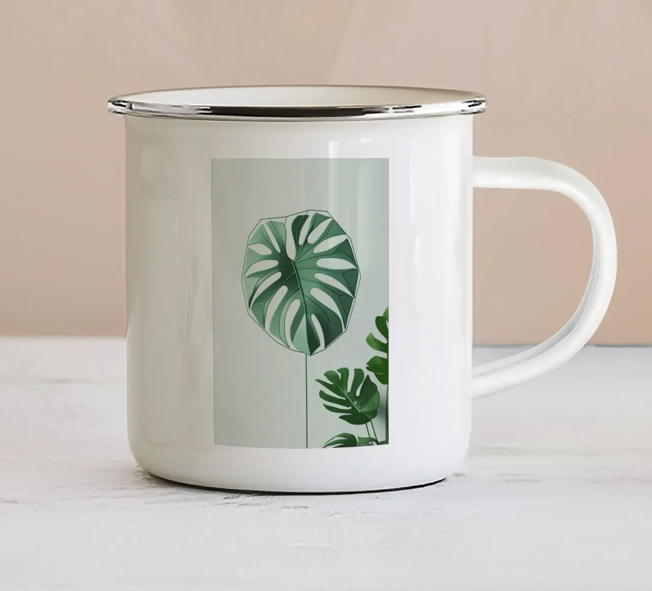 Geometrico stilizzato tazza in smalto da Botanical Gallery