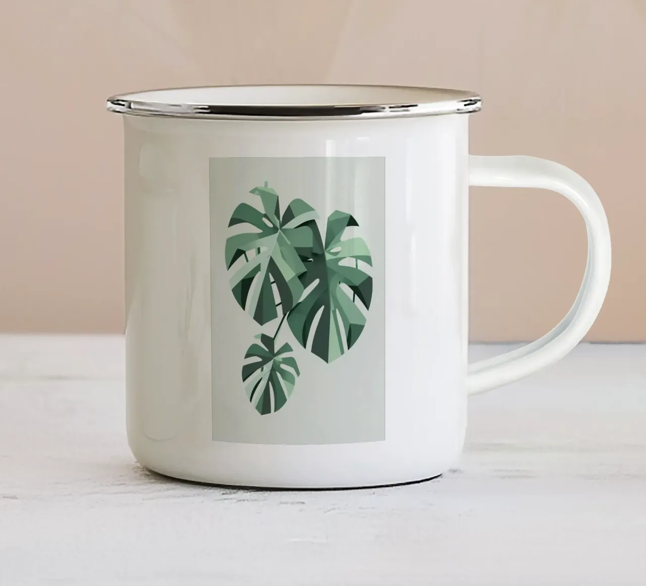 Geometrico stilizzato tazza in smalto da Botanical Gallery