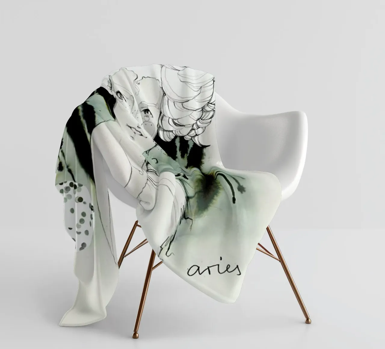 Widder Fleecedecke von Ekaterina Koroleva