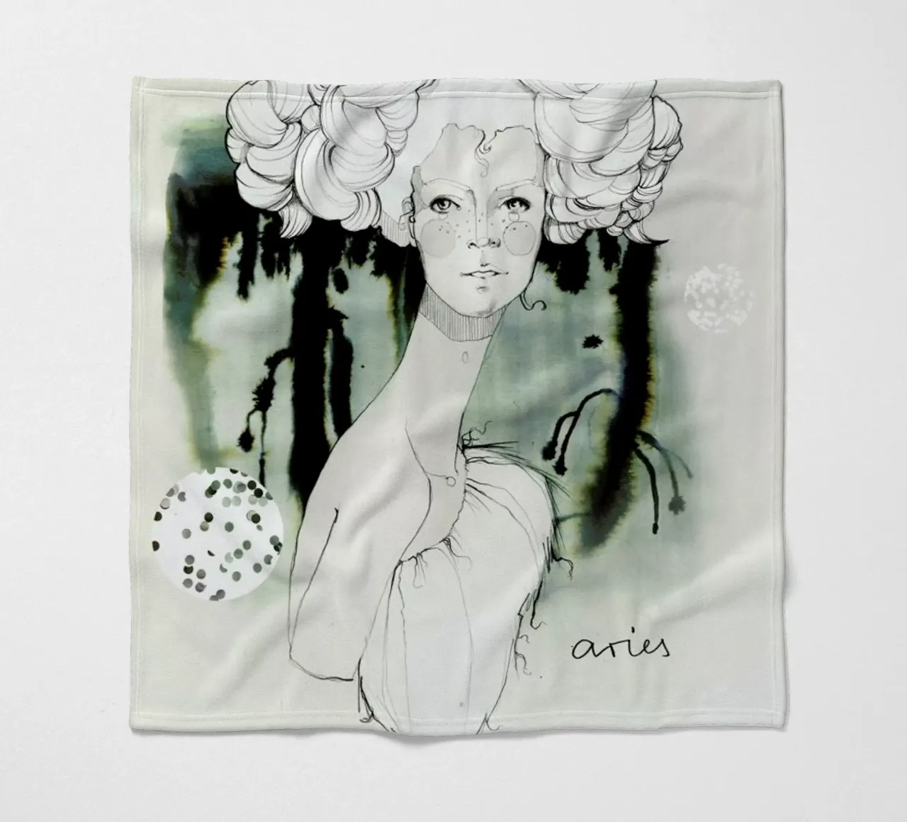 Widder Fleecedecke von Ekaterina Koroleva