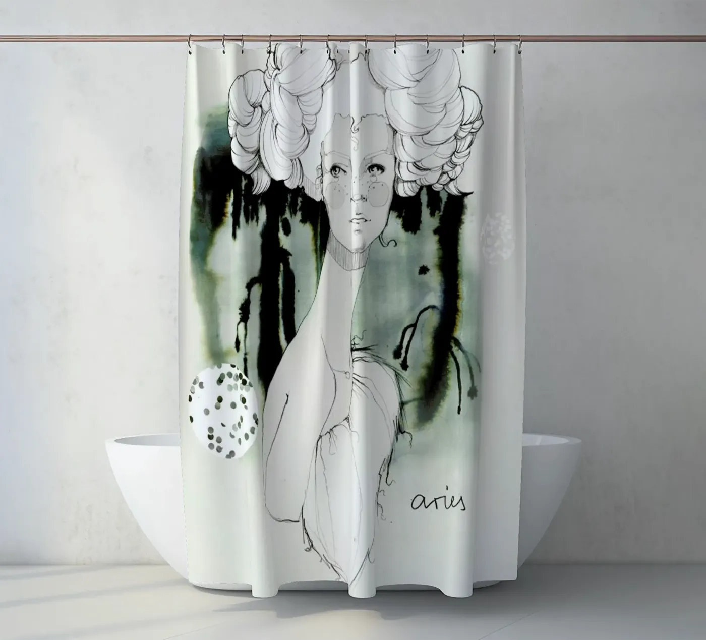 Widder douchegordijn van Ekaterina Koroleva