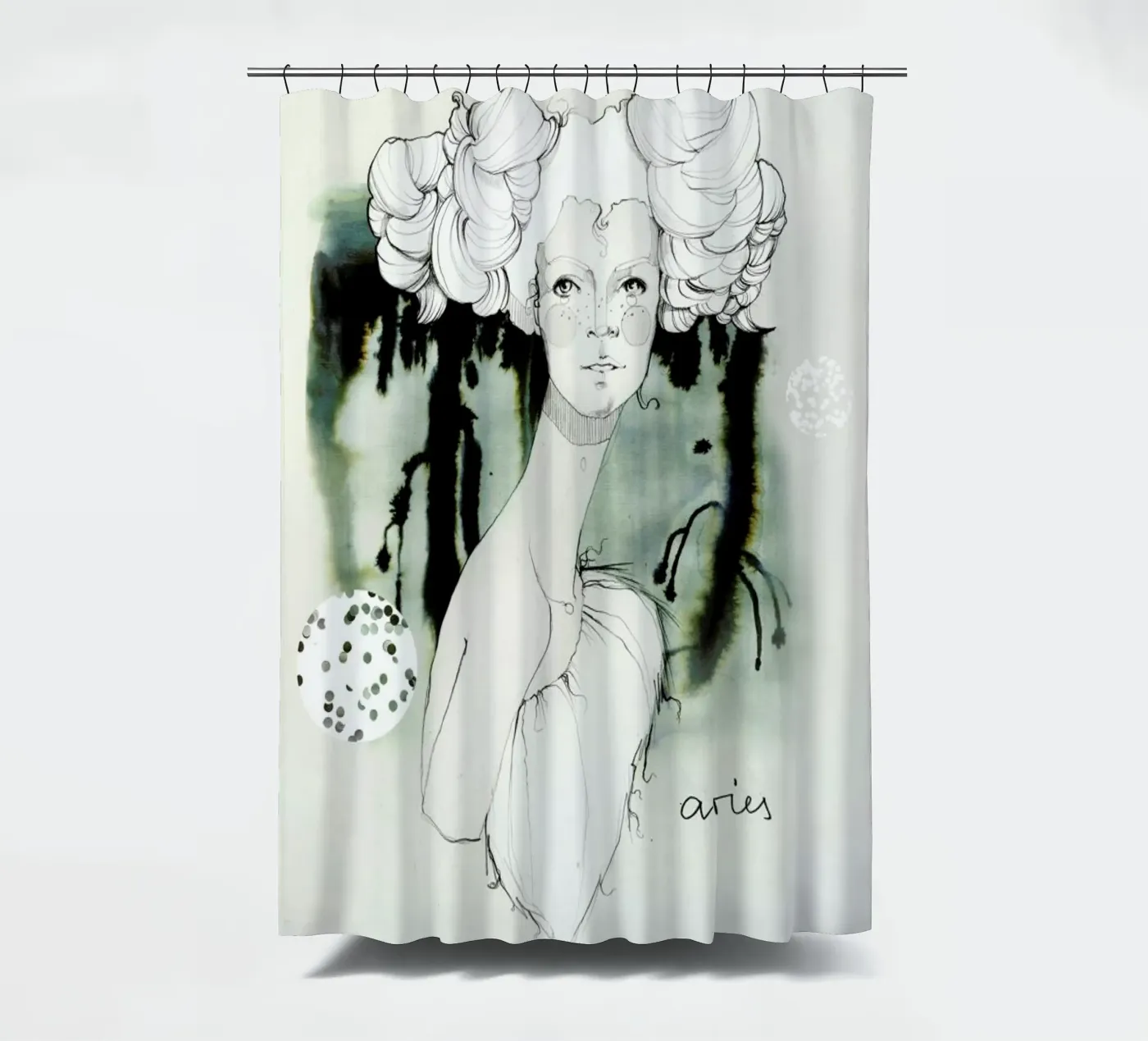 Widder douchegordijn van Ekaterina Koroleva