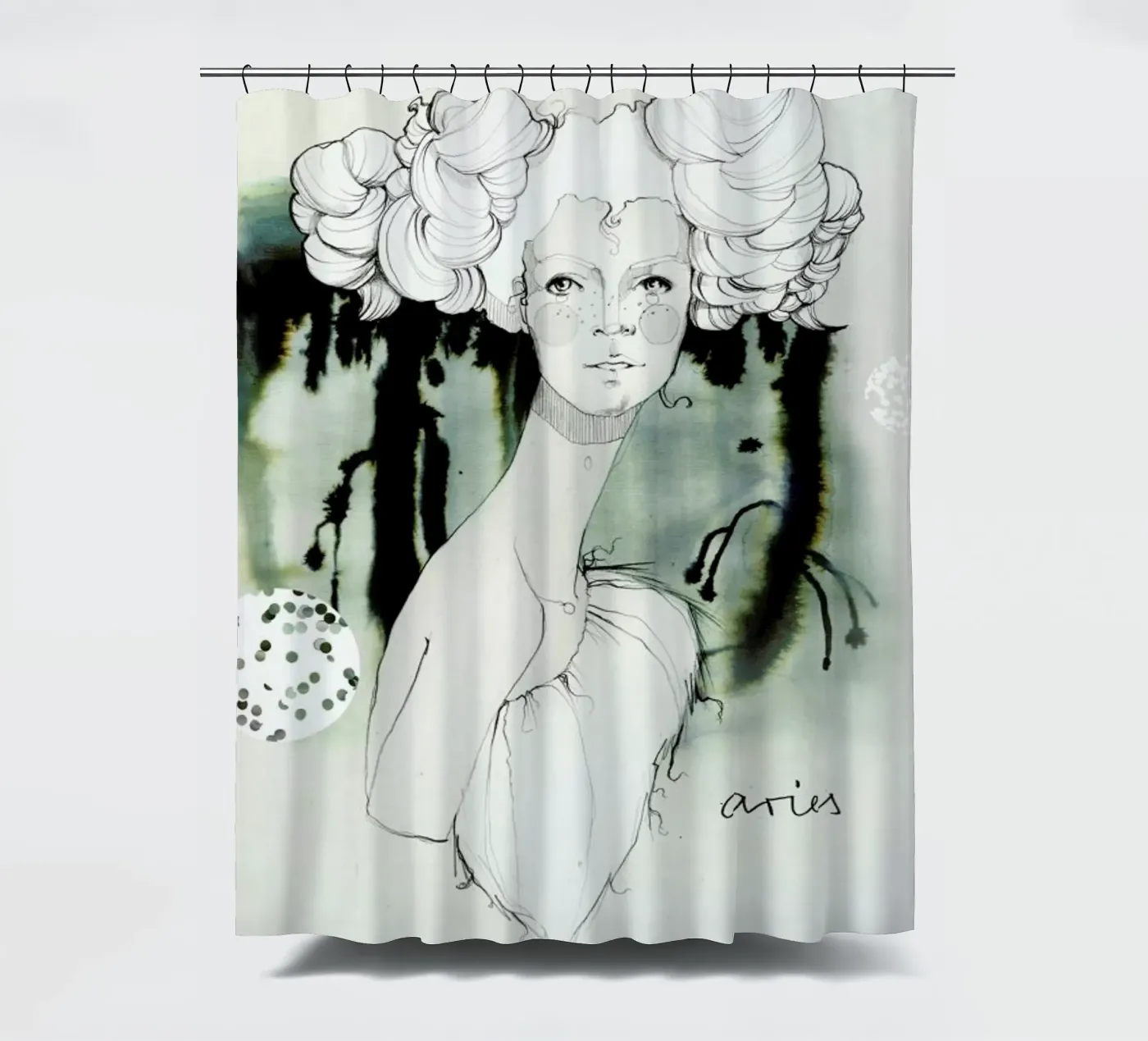 Widder douchegordijn van Ekaterina Koroleva