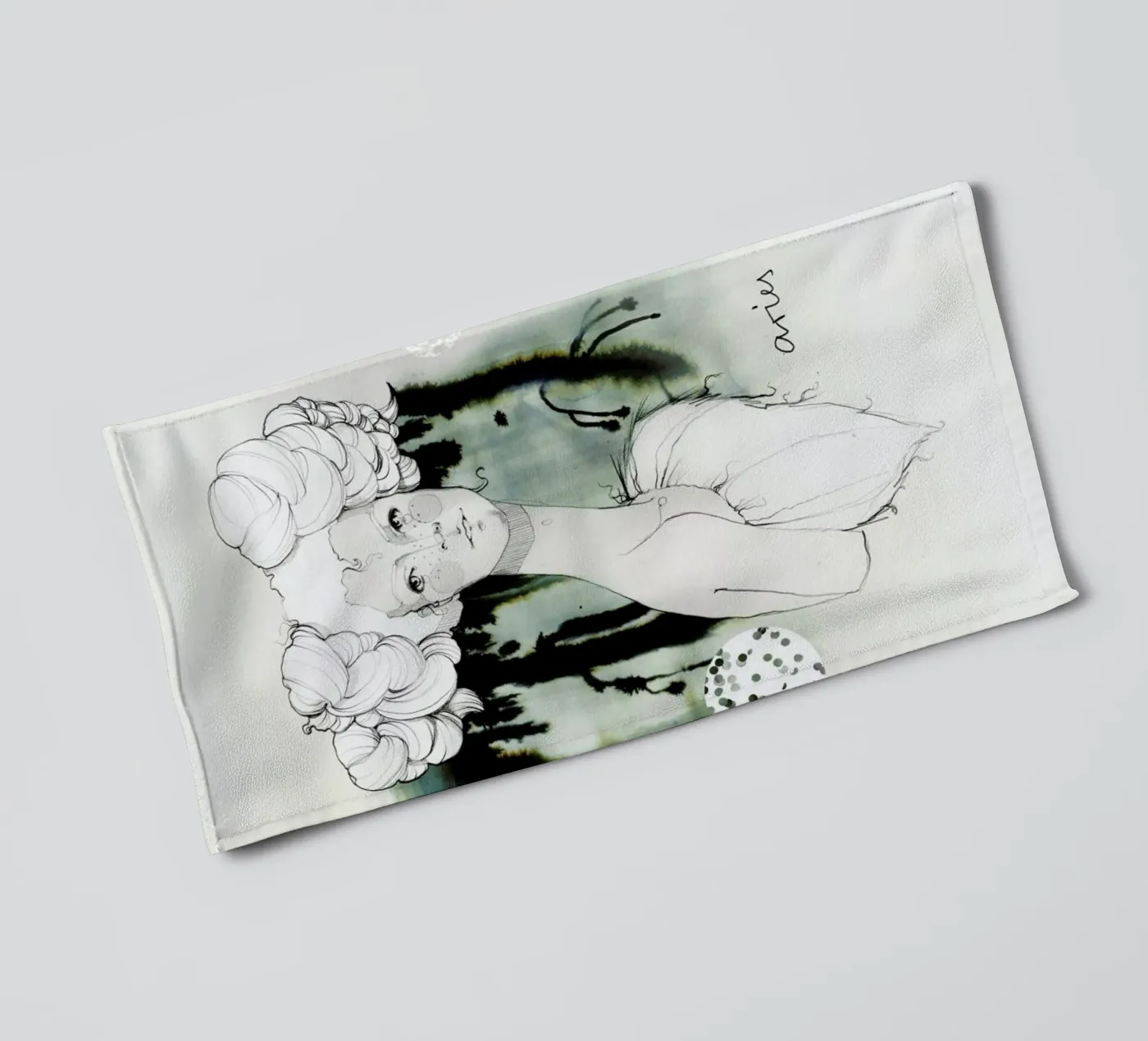 Widder badhanddoek van Ekaterina Koroleva