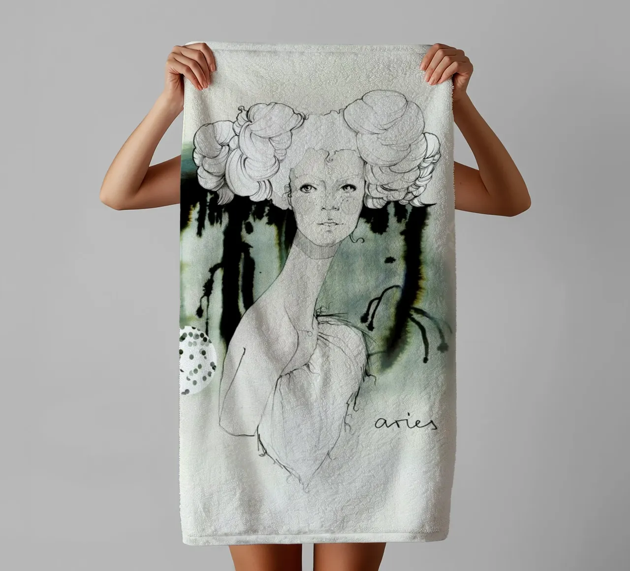 Widder towel by Ekaterina Koroleva