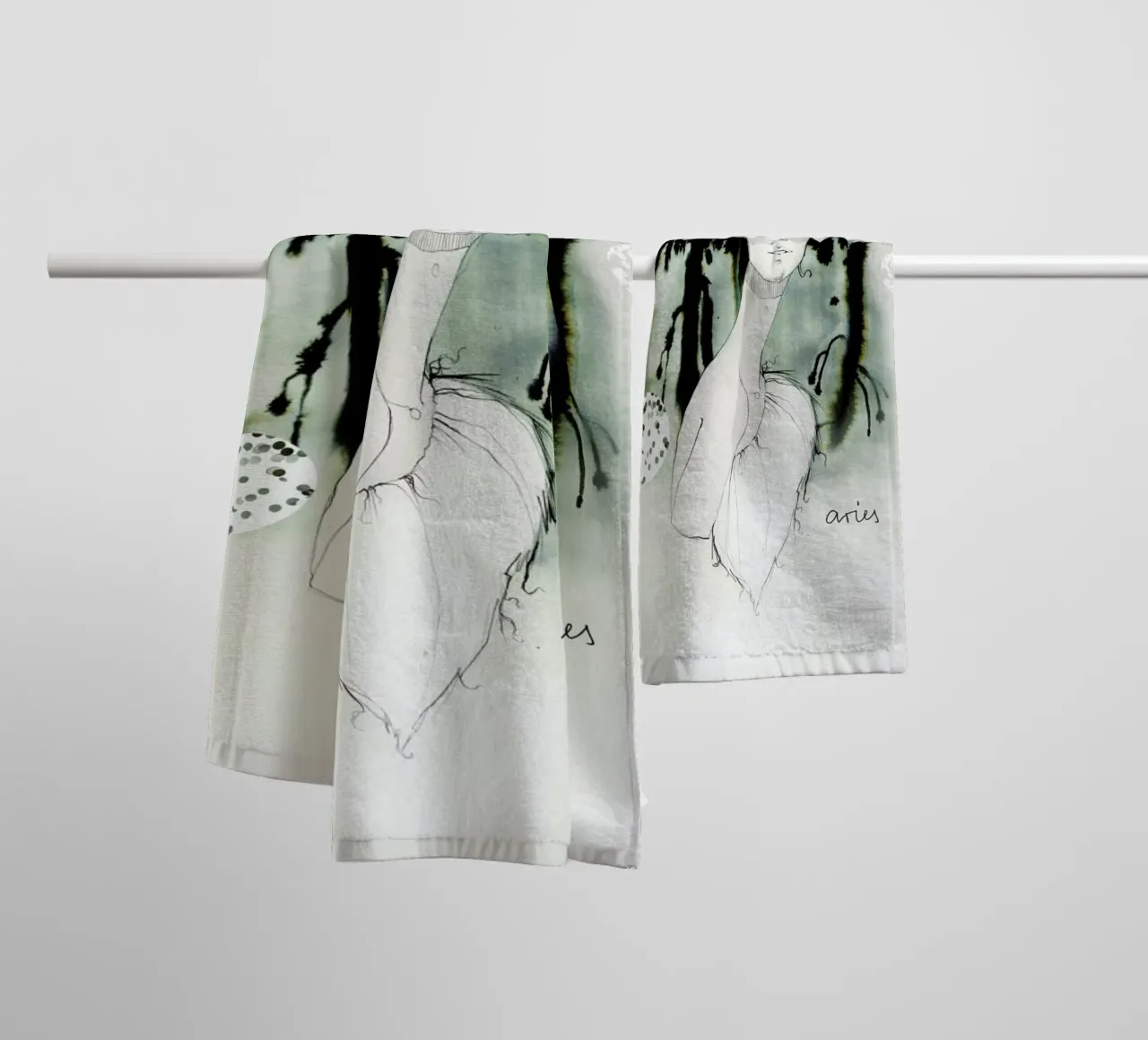 Widder towel by Ekaterina Koroleva