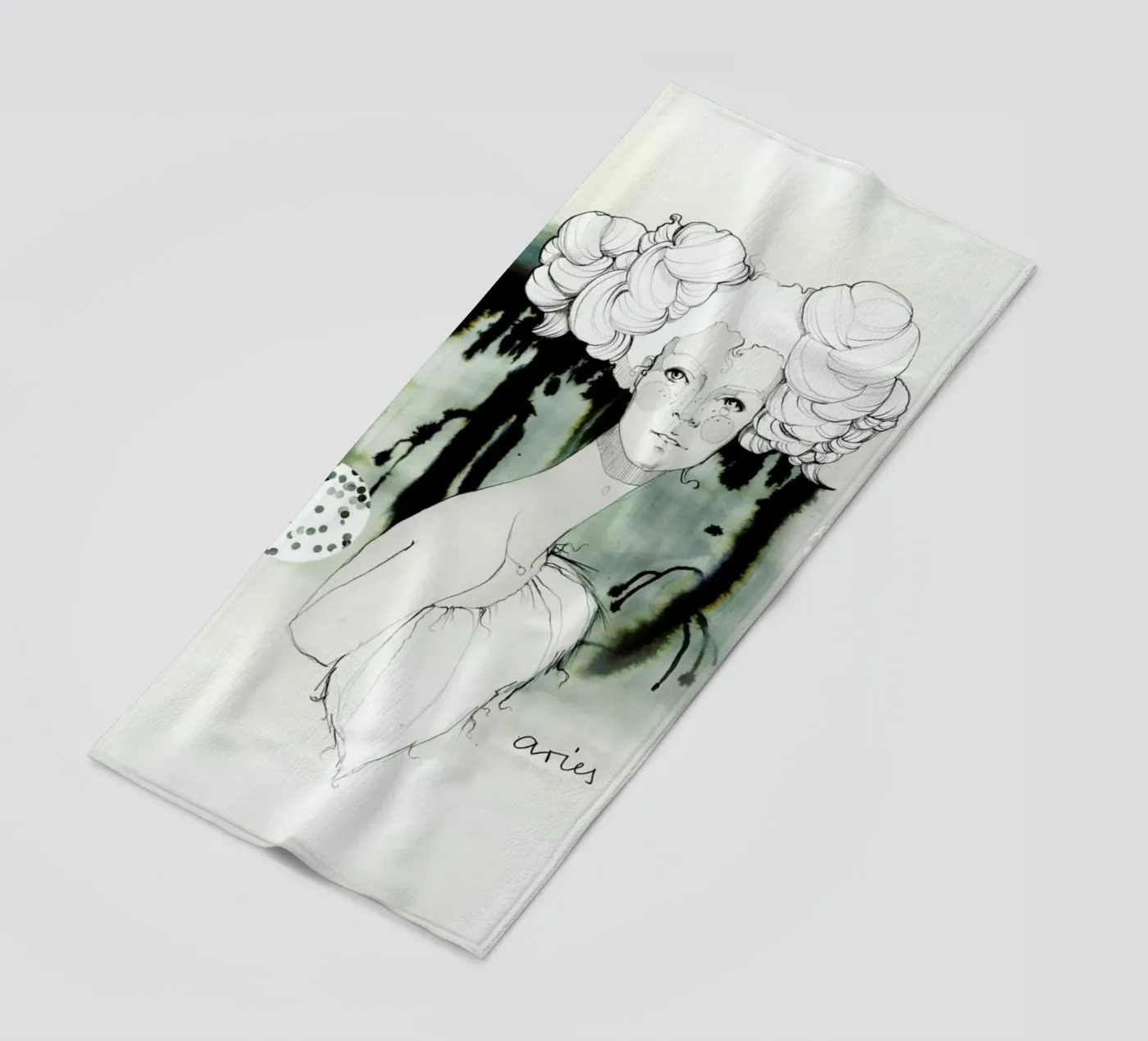 Widder Strandtuch von Ekaterina Koroleva