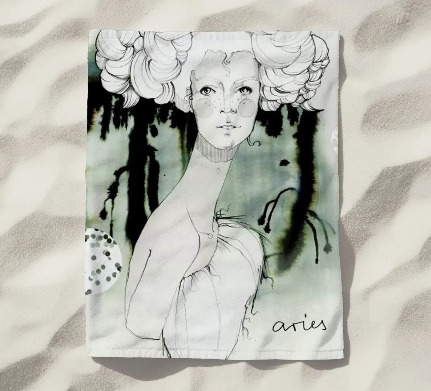 Widder strandhanddoek van Ekaterina Koroleva