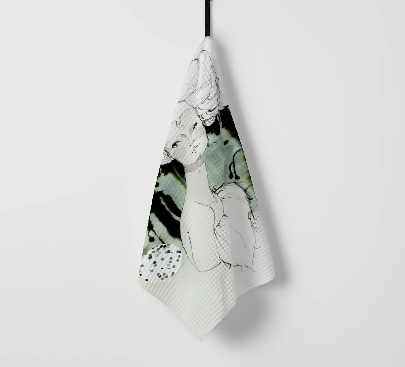 Widder tea towel by Ekaterina Koroleva