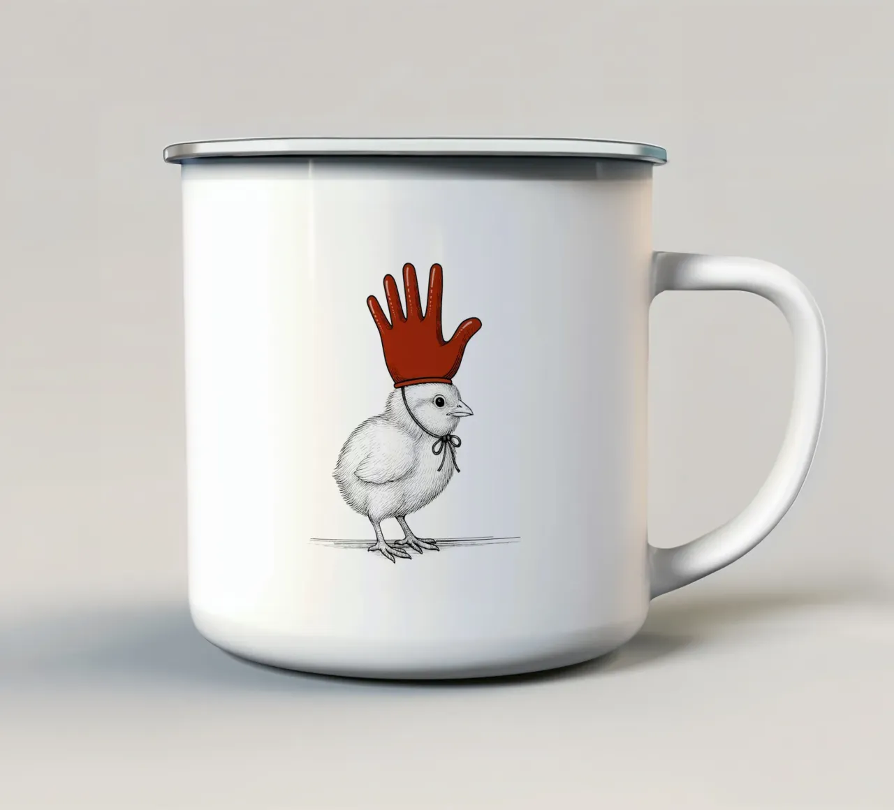 The Rooster tazza in smalto da Elegant Absurd