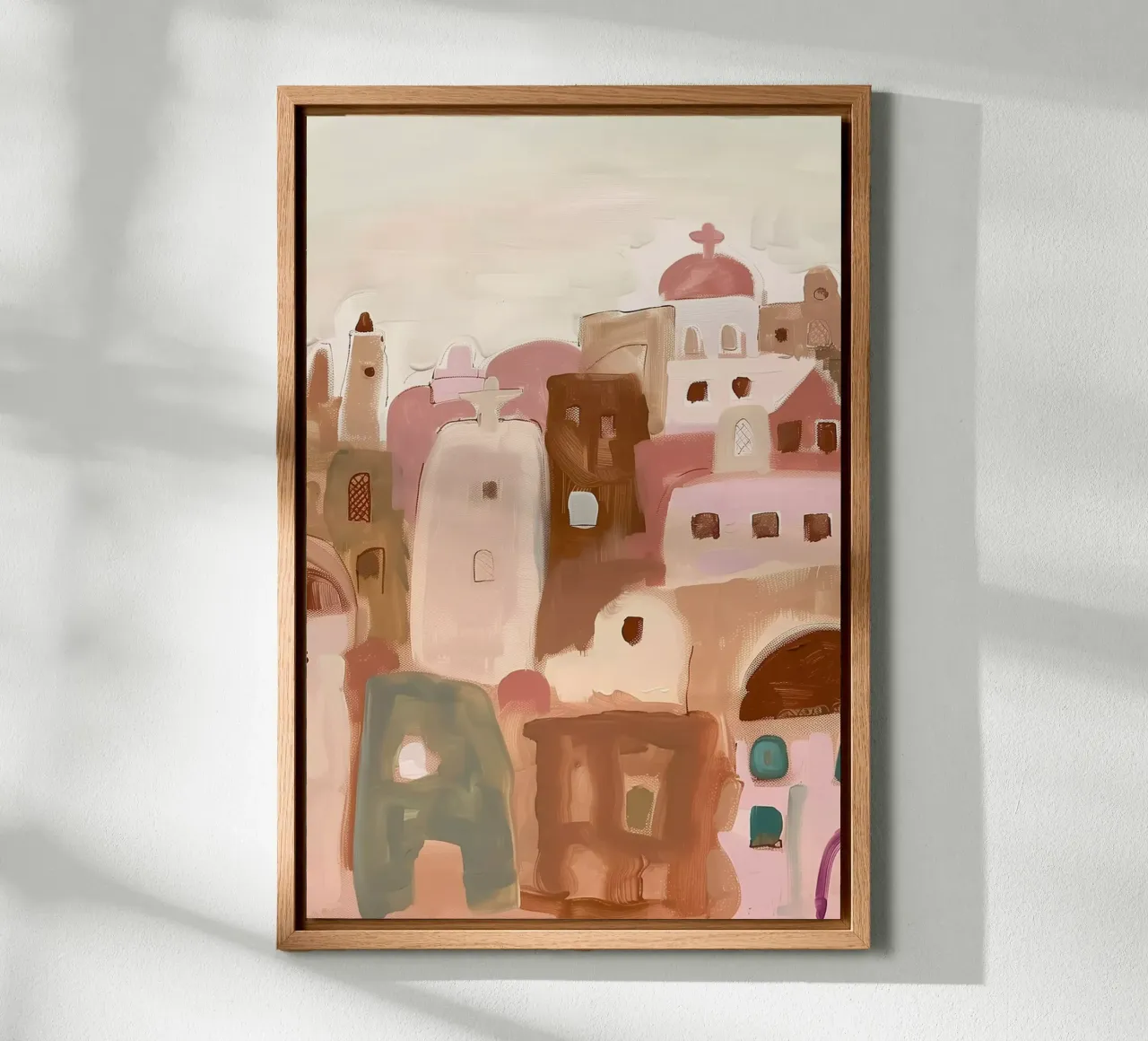 Blush Desert Dwellings I tela con Cornice a cassetta da BALIKA HOMES ART