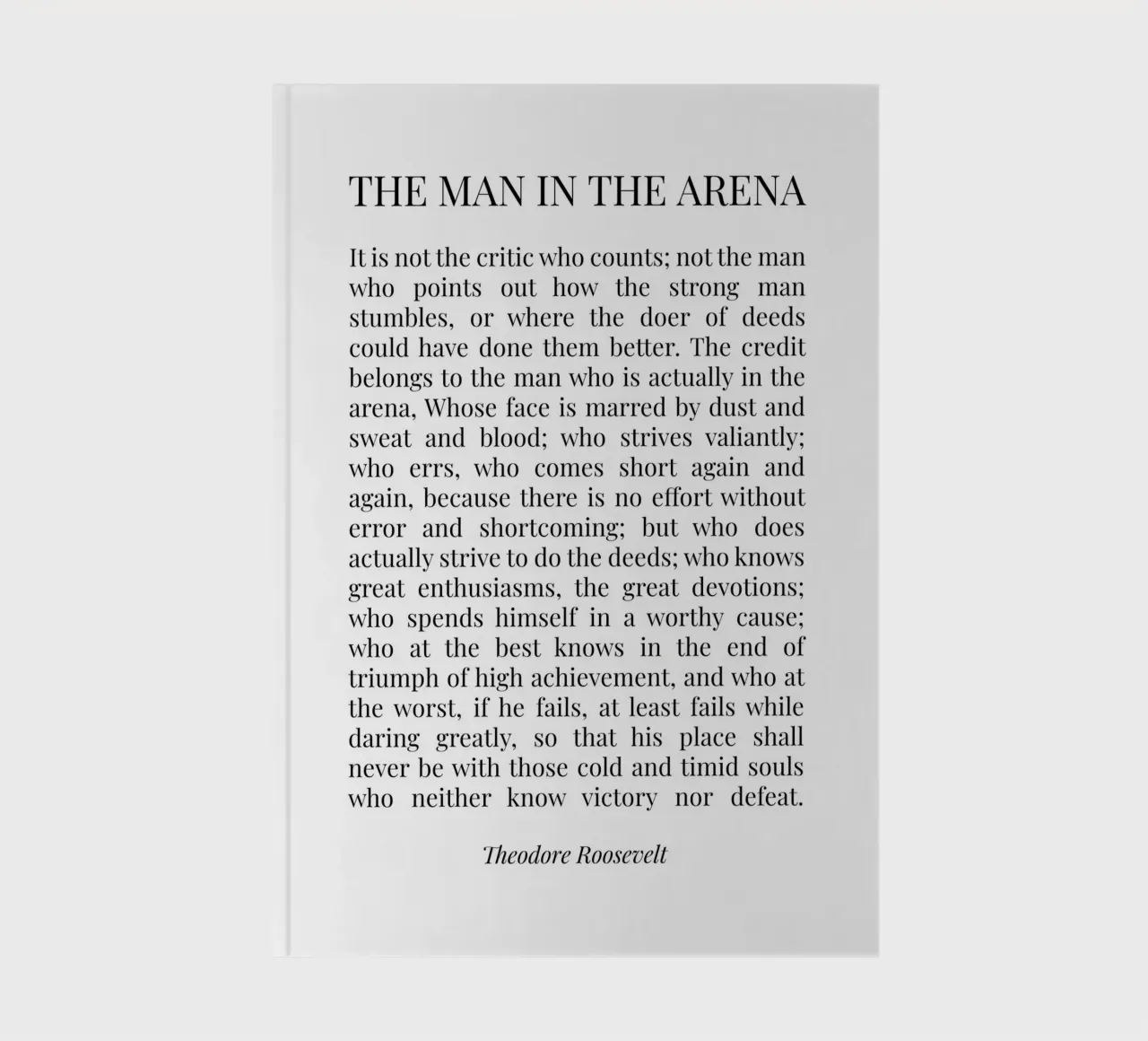 The Man in the arena Speech notebook by Paigaam Studio